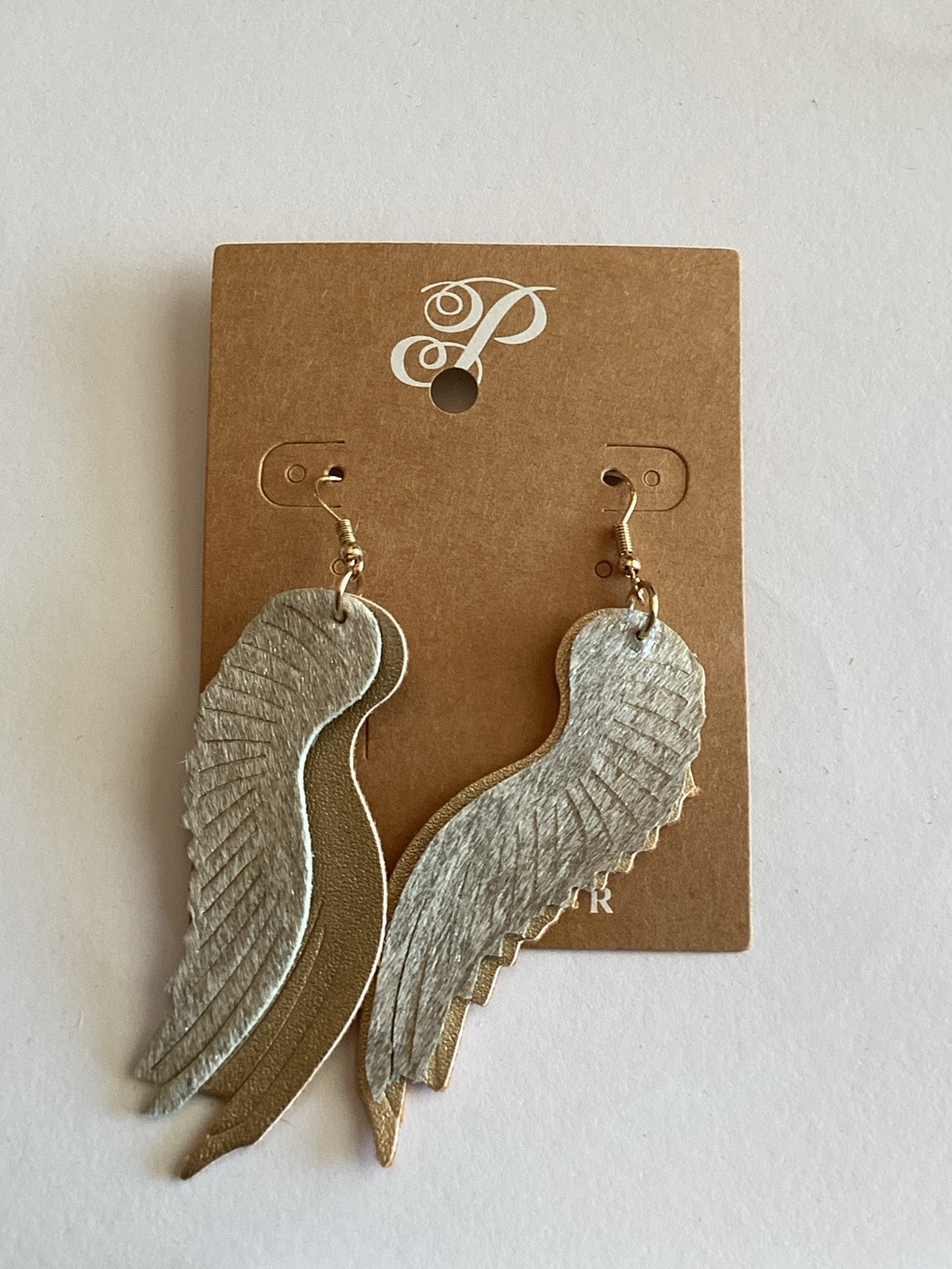 Plunder Metallic Gold and Silver Wing Drop Earrings